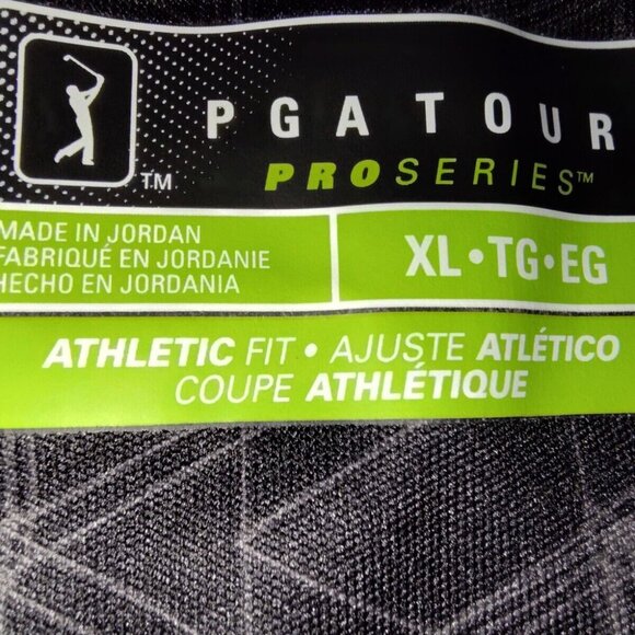 Men’s Size XL PGA Tour‎ Black Pro Series Lightweight Golf Polo Shirt - Picture 2 of 4